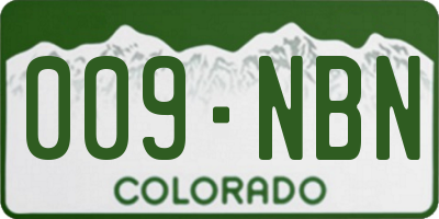 CO license plate 009NBN