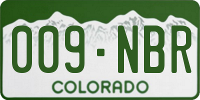 CO license plate 009NBR