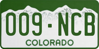 CO license plate 009NCB