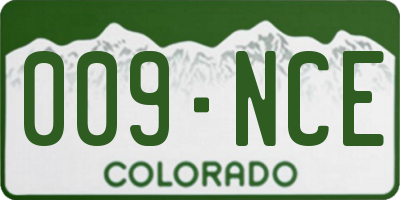 CO license plate 009NCE