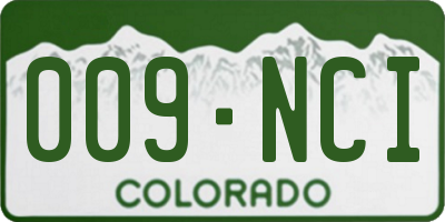 CO license plate 009NCI