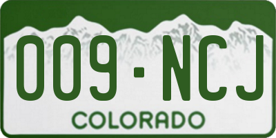 CO license plate 009NCJ