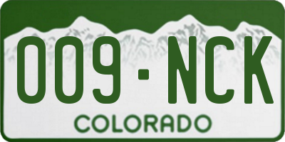 CO license plate 009NCK