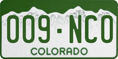CO license plate 009NCO
