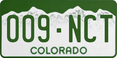 CO license plate 009NCT