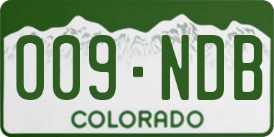 CO license plate 009NDB