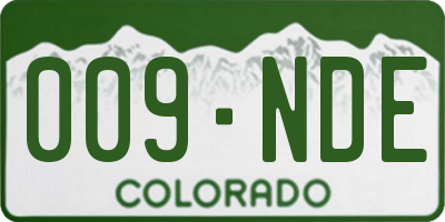 CO license plate 009NDE