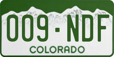 CO license plate 009NDF