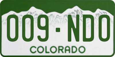 CO license plate 009NDO