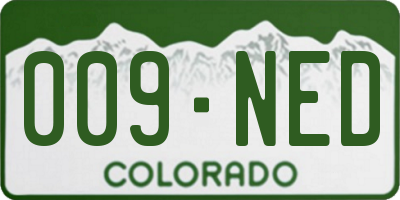 CO license plate 009NED