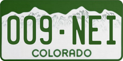 CO license plate 009NEI