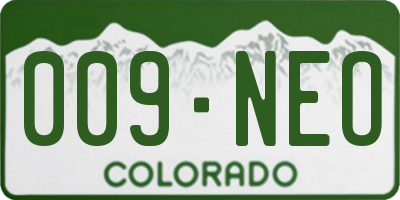 CO license plate 009NEO