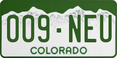 CO license plate 009NEU