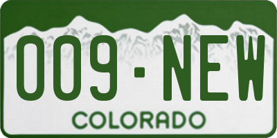 CO license plate 009NEW