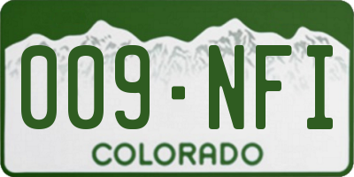 CO license plate 009NFI
