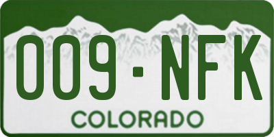 CO license plate 009NFK