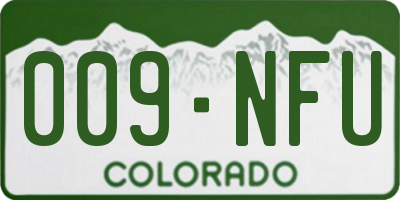 CO license plate 009NFU