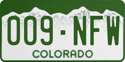 CO license plate 009NFW