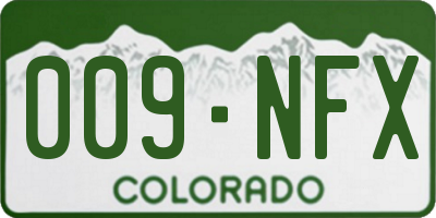 CO license plate 009NFX