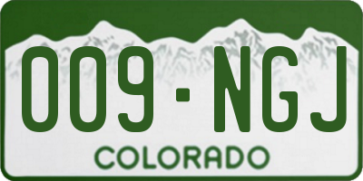 CO license plate 009NGJ