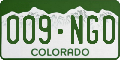 CO license plate 009NGO