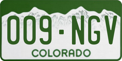 CO license plate 009NGV