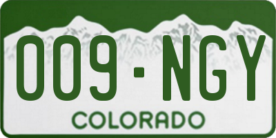 CO license plate 009NGY