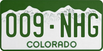 CO license plate 009NHG