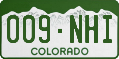 CO license plate 009NHI