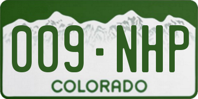 CO license plate 009NHP