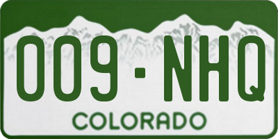 CO license plate 009NHQ