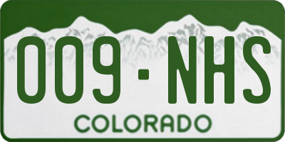 CO license plate 009NHS