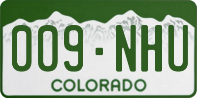 CO license plate 009NHU