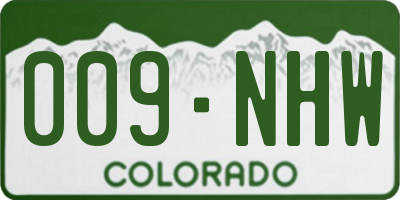CO license plate 009NHW