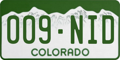 CO license plate 009NID