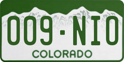 CO license plate 009NIO