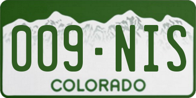 CO license plate 009NIS