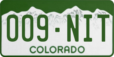 CO license plate 009NIT