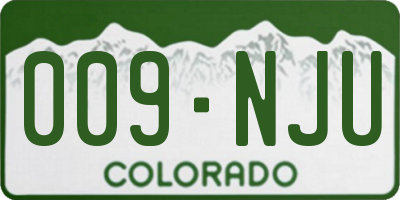 CO license plate 009NJU