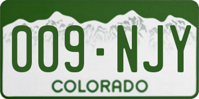 CO license plate 009NJY