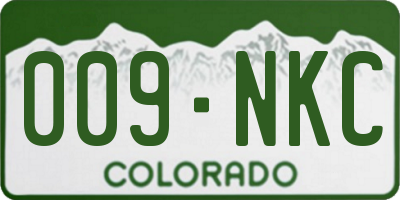 CO license plate 009NKC