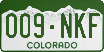 CO license plate 009NKF