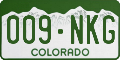 CO license plate 009NKG