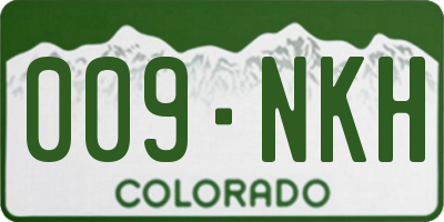 CO license plate 009NKH