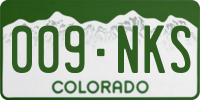 CO license plate 009NKS
