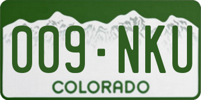 CO license plate 009NKU