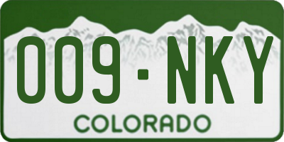 CO license plate 009NKY
