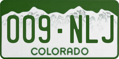 CO license plate 009NLJ