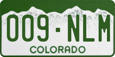 CO license plate 009NLM