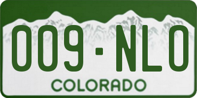 CO license plate 009NLO